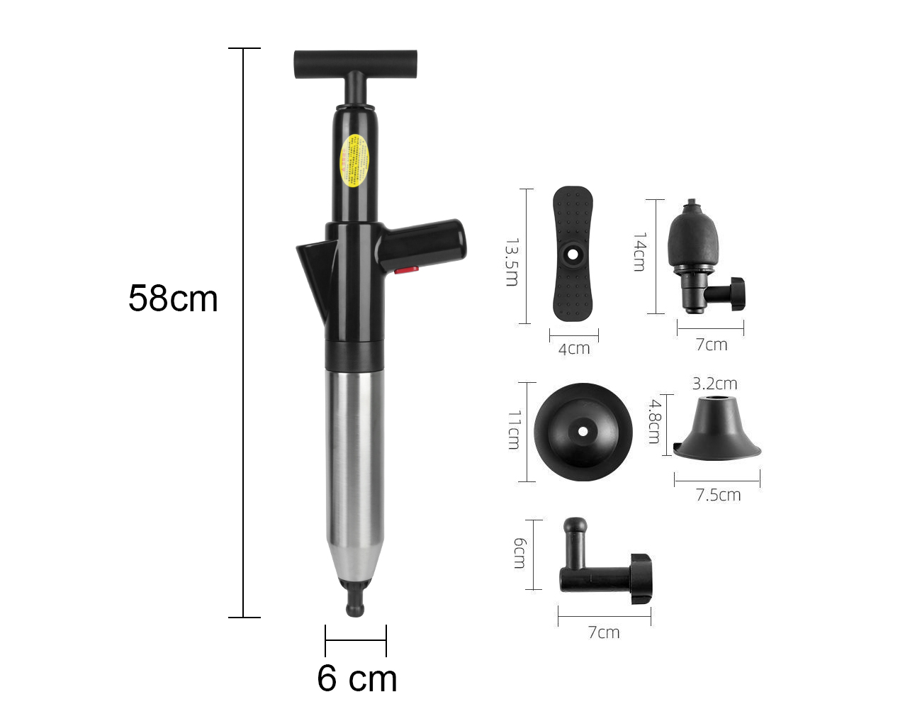 High Pressure Toilet Plunger – Drain & Clog Remover, Air Drain Blaster